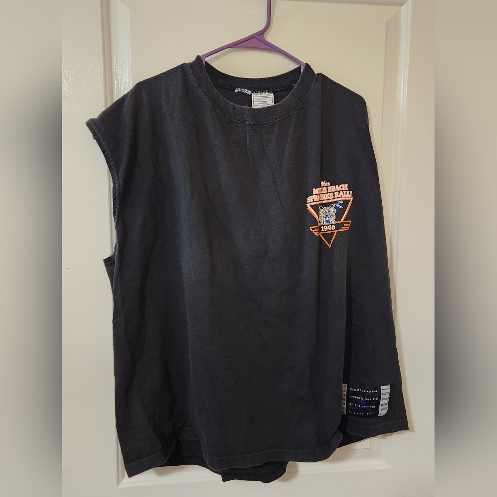 Vintage 1996 56th Myrtle Beach Spring Bike Rally Sleeveless Black Shirt